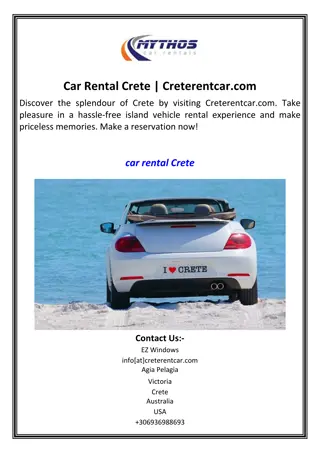 Car Rental Crete  Creterentcar.com(MYTHOS Car Rentals)