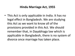 Provisions of Hindu Marriage Act 1955 in India and Bangladesh Comparison