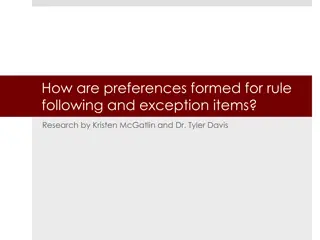 How Preferences Form for Rule-Following and Exception Items