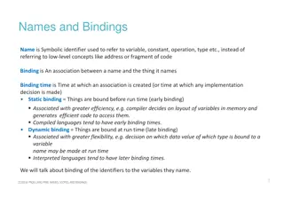 Understanding Names, Bindings, and Object Management in Software