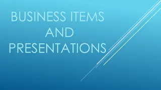 MPOAC Business Items and Presentations