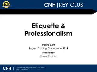 Etiquette, Communication, and Attire Guidelines for Key Club Training Conference 2019