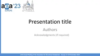 Educational Assessment Meeting Summary