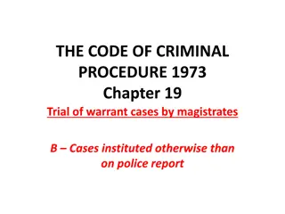 Criminal Procedure Code 1973 Chapter 19: Trial of Warrant Cases by Magistrates