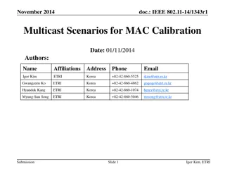 IEEE 802.11-14/1343r1 Multicast Scenarios for MAC Calibration