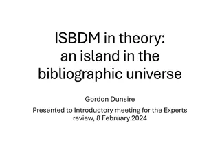 Island in the Bibliographic Universe - Standards, Integration, Entities