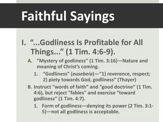 Meaning of Godliness and Work in Biblical Faithful Sayings