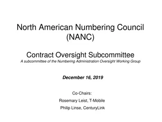 North American Numbering Council Contract Oversight Subcommittee Activities
