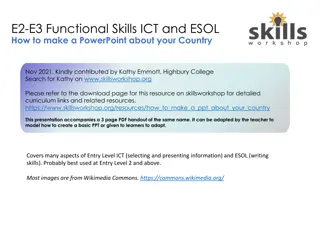 Create a PowerPoint Presentation About the United Kingdom - Functional Skills ICT and ESOL