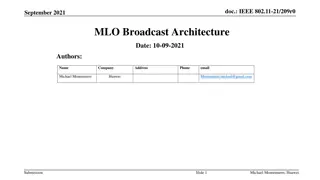 IEEE 802.11-21/209r0 September 2021 MLO Broadcast Architecture Insights