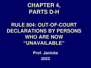 Out-of-Court Declarations by Unavailable Persons: Hearsay Exceptions