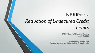ERCOT Unsecured Credit Limits Reduction Overview