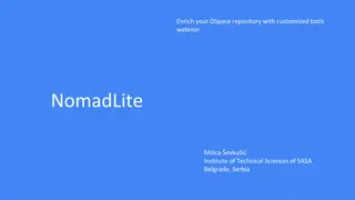 Customized Tools Webinar: Enrich DSpace Repository with NomadLite at Institute of Technical Sciences, Belgrade