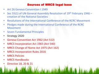 Legal Basis for the Red Cross and Red Crescent Movement