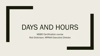 Certification Course for Days and Hours with Rob Dickinson: Session Agenda and Helpful Hints