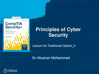 Traditional Ciphers and Vigenre Cipher: Principles of Cyber Security