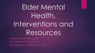 Elder Mental Health Interventions and Resources in Massachusetts
