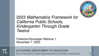 Overview of 2023 Mathematics Framework Webinar by California Department of Education