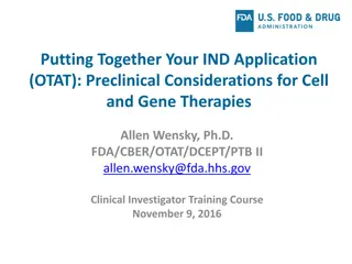 Considerations for Preclinical Testing of Cell and Gene Therapies