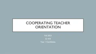 Cooperating Teacher Orientation 2023: Expectations, Course Sequence & Professionalism