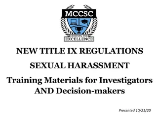 Comprehensive Title IX Regulations Training Materials for Investigators and Decision-makers