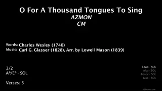 Thousand Tongues to Sing - Azmon CM Hymn Images