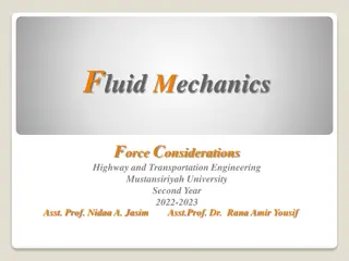 Understanding Force Considerations in Fluid Mechanics for Transportation Engineering