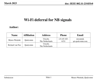Wi-Fi Deferral for Narrowband Signals Experiment Report