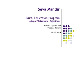 Seva Mandir Rural Education Program in Udaipur and Rajsamand, Rajasthan