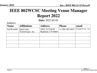 IEEE 802 Wireless Interim Meeting Venue Manager Report 2022