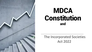 MDCA Constitution and Incorporated Societies Act 2022 Overview