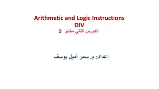 Assembly Language Instructions and Programs for Arithmetic Operations