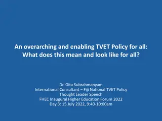 Enabling TVET Policy Implementation in Fiji: Progress and Planning