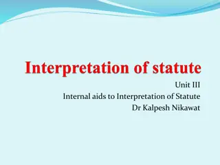 Internal Aids to Interpretation of Statutes Explained with Examples