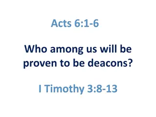 Qualifications and Testing of Deacons in Christian Communities