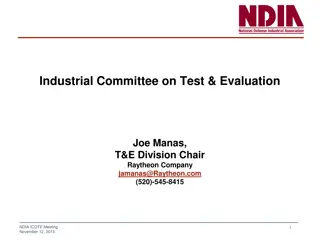 Defense Industry Forum & Test Evaluation Updates