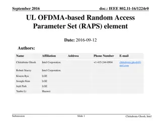 IEEE 802.11-16 Random Access Parameter Set Proposal
