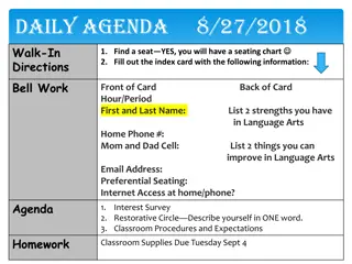 Classroom Agenda and Activities for Language Arts Class
