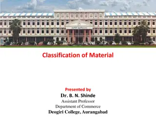 Systematic Classification of Materials in Commerce