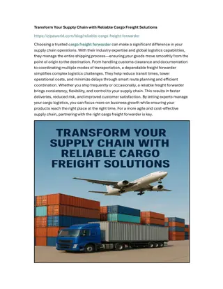 Transform Your Supply Chain with Reliable Cargo Freight Solutions