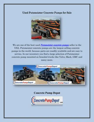 Used Putzmeister Concrete Pumps for Sale,  concretepumpdepot