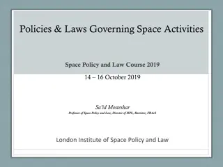 Space Policy and Law Course 2019: Exploration of Space Activities
