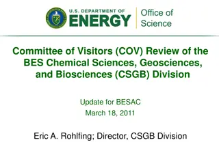 COV Review of BES Chemical Sciences, Geosciences, and Biosciences Division Update