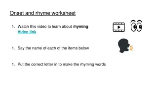 Complete Rhyming Patterns Worksheet for Learning Onset and Rhyme