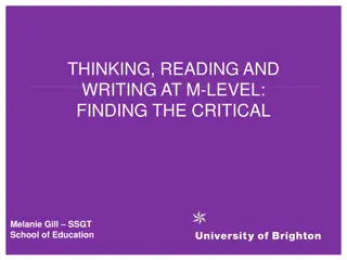 Developing Critical Thinking at M-Level: Unveiling the Power of Analysis and Synthesis