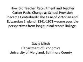 Evolution of Teacher Recruitment & Career Paths in Victorian & Edwardian England