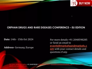 Upcoming Event on Orphan Drugs and Rare Diseases– | 14th – 15th October 2024