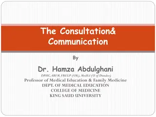 Improving Consultation and Communication Skills in Healthcare Settings