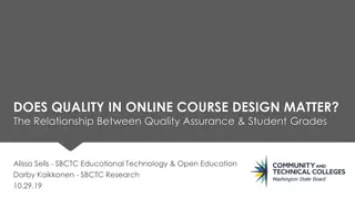 The Relationship Between Quality Assurance & Student Grades in Online Course Design