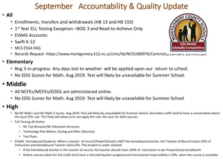 September Accountability & Quality Update for Education Administrators